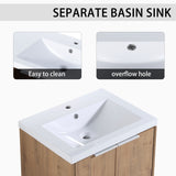 Bathroom Cabinet With Sink,Soft Close Doors,Float Mounting Design,24 Inch For Small W99950714