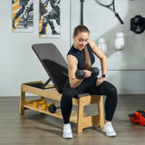 ZNTS Wooden Adjustable Weight Bench 59421374