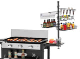 Upgraded BBQ Grill Caddy with Paper Towel Holder, Carbon Steel Griddle Storage Rack with Baskets & 43003459