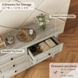 Retro Farmhouse Style Wooden Dresser with 6 Drawer, Storage Cabinet for Bedroom, Anitque Gray WF317946AAG