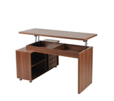 55.1''L, Home Office L-Shaped Versatile Desk Height Adjustable Extendable Desk with Storage Drawers N843P293669W