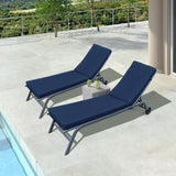 2PCS Set Outdoor Lounge Chair Cushion Replacement Patio Funiture Seat Cushion Chaise Lounge W419103836
