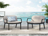 Luna Outdoor PP Club Chair, Black Frame with Beige Cushion, Set of 2 N775P272730B