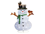 4FT Lighted Snowman and Squirrel Christmas Yard Decorations, Pre-lit Pull Up Snowman with 120 White 37070380