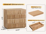 Handleless Grille-Finished 4-Drawer Bedside Table P2 Particleboard MDF & ,elamine Veneer 74317864