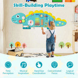 11-in-1 Dinosaur Activity Wall Busy Board Panels-- Wooden Sensory Toy-Green 13357473