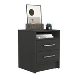 Nightstand 23.6" H, with 2 Drawers and 1 Shelf, Black B097P250851
