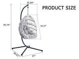 GRHeavy-Duty Iron Hanging Chair with Wicker Weave Single Person Swing for Indoor/Outdoor W2920P281903