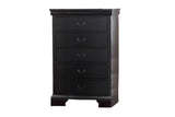 Elegant Bedroom 1pc Chest Of Drawers Black Color Drawers Tall Chest Plywood Furniture B011P238911