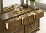 Walnut Finish 1pc Nightstand Transitional Style Bedside Table 2-Drawers Zinc Iron Bronze Metal Knob B2741P326707
