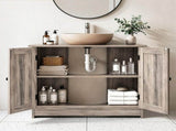 2-Door 2-Shelf MDF Washbasin Cabinet with Melamine Finish 23.55*11.69*23.62in Washed Grey 06015804