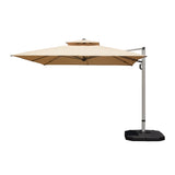 10'X10' Square Cantilever Umbrella with Center Pole, Beige W1859P337786