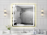 28x36" Gold Tempered Mirror Dual LED Light Strips Front and Back LightingUnable ship on weekends, 82248338