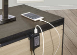Gray Finish 3-Drawers Nightstand with 2 USB Ports Transitional Bedroom Furniture 1pc Bedside Table B011P172005