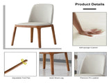 Dining Chairs Set of 2, Modern PU Leather Dining wooden Legs for Living Kitchen Dining Room gray W2699P215100