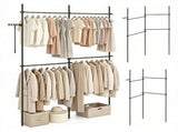 Floor to Ceiling Tension Clothes Rack No Drill Heavy Duty Carbon Steel Garment Organizer, I/L/45&deg 74283074