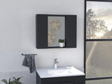 Artemisa Medicine Cabinet, Double Door, Mirror, One External Shelf -Black B07091764