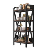 56.30'' Bakers Rack 4-Level Storage Shelves Metal and Wooden Kitchen Shelves, Kitchen Organizers and W3387P312343
