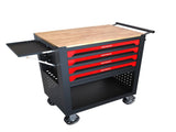 4 DRAWERS MULTIFUNCTIONAL TOOL CART WITH WHEELS AND WOODEN TOP 48936542