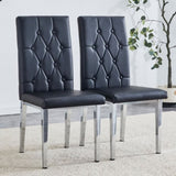 ZNTS 2 piece set of black armless dining chairs brings a touch of elegance and mystery to the dining area W1151132022