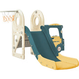 ZNTS Kids Slide with Bus Play Structure, Bus Toy with Slide for Toddlers, Bus Slide Set with Basketball 01214672