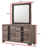 1pc Contemporary Dresser Six Drawers Metal knobs Brown Finish Bedroom Wooden Furniture B011P255271