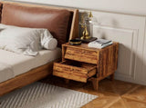2 Set Nightstands Features Vintage-style and Bevel Design, Made of MDF, Mid Century Modern W578P192477