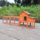 122Large Wooden Chicken Coop,Outdoor Hen House with Nesting Box ,Wire Fence Poultry Cage W773P306854