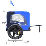 Blue High Quality 16 inch air wheel Pet Bike Trailer for Dogs Foldable Bicycle Pet Trailer W136456109