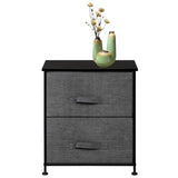 ZNTS 2 Drawers -Night Stand, End Table Storage Tower - Sturdy Steel Frame, Wood Top, Easy Pull Fabric 89761690