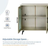 TV Stand 65 Inch TV, Wood TV Stand with Storage Cabinet & Adjustable Shelves, Media TV Console W1445139547