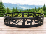 40in Fire Ring, Elk Pattern, Round, Iron 16148744