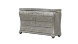 ZNTS Destiny Traditional Style 9-Drawer Dresser With metal drawer pulls Made with Wood in Silver B009P234699