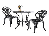 3 PCS Outdoor Set, All-Weather Cast Aluminum Rose Table and Chairs Set of 2, Patio 88927922