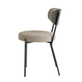 Boucle modern kitchen dining chair Bentwood covered with ash veneer Chair back, metal with black W210P147498