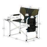 1-piece Padded Folding Outdoor Chair with Side Table and Storage Pockets,Lightweight Oversized W24172218