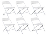 6pcs Injection Molding Classic Garden Plastic Folding Chair White 79236463