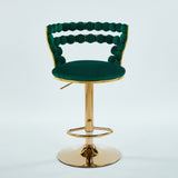 Modern Bar chair with golden color iron tube legs, soft cushions and comfortable W234P218162