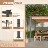 ZNTS 10' x 10' Aluminum Patio Pergola with Retractable Pergola Canopy, Backyard Shade Shelter for Porch, W2505P155204