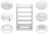 Wood-plastic Board Six Tiers Carved Shoe Rack White A 50577660