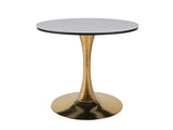 23.62"GOLDEN AND WHITE Tulip Table Mid-century Dining Table for 2-4 people With Round cremic Table W234P540492
