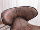 Masaccio Weathered Upholstery Airlift Adjustable Swivel Barstool with Chrome Base, Set of 2, Brown T2574P165091