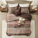 7 Piece Comforter Set Red King B03597165