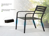 4-Pieces Patio Dining Chairs, Outdoor Heavy Duty Metal Chairs Set of 4, Stackable Garden Chairs with W1859P272679