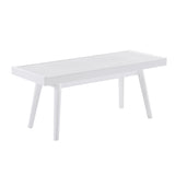Larwich Solid Wood Slatted Bench, 41.30-Inch Long, White T2574P164600