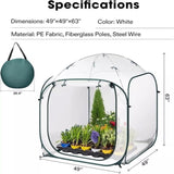 49''x49''x63'' Mini Greenhouse w/ Detachable Base Wind Ropes 87288420