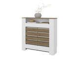 Risk Radiator Cover with Storage, Space,Saving Design, Natural Oak and White B128P343767