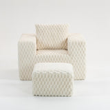 Lingge corduroy compression sofa with Ottoman-33006 W3326P331624