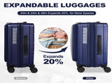 Luggage,with front opening,TSA approved lock,hardshell suitcase,Blue W2880P208360