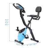 Folding Exercise Bike, Fitness Upright and Recumbent X-Bike with 10-Level Adjustable Resistance, Arm 17723494